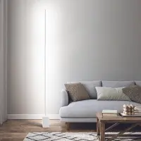 Ideal Lux Lampe sur pied Essence, lumière chaude, 24W, blanche, métal/verre,