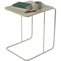Dmora Cattaneo - Table Basse, 47x46x57h cm Blanc Crème, Effet Brillant