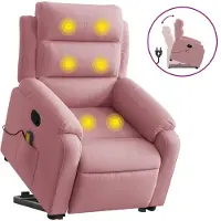 Syfax Fauteuil de massage releveur rose velours