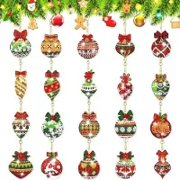 Sonstiges Kit de peinture diamant, thème Noël, pendentifs pour enfants, 20 pièces, double face, porte-clés, décorations de sapin de Noël, calendrier de l'Avent