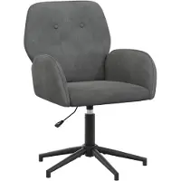 vidaXL Chaise de bureau , 54 x 55 x 90 cm, gris foncé, revêtue en velours