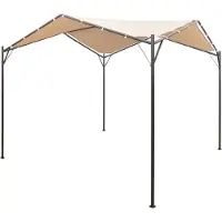 Syfax Pavilion Tente de réception Abri 3x3 m Acier Beige