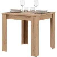 Dmora Trosa - Table Fixe, 80x80x76h cm Chêne Nœuds Brun, 4 Places