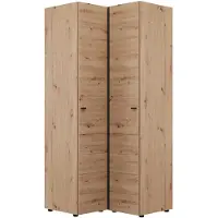 Dmora Armoire 2 Portes, 95x208h cm Chêne Brun Nodé, 4 Étagères