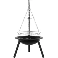 vidaXL : Brasero avec grille de cuisson réglable, dimensions : 55,5 x 107,5 cm