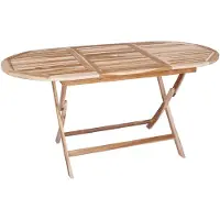 vidaXL Table pliante de jardin, bois massif teck, dimensions : 160 x 80 x 76 cm