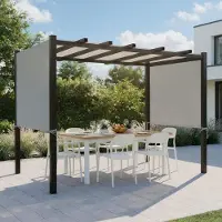 Topchances Toile imperméable pour pergola, housse de rechange pour pavillon d'extérieur, protection solaire pour jardinières et pavillon de jardin pour balcon ou jardin, gris, 5,2 x 2 m