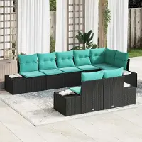 Prolenta Maison Exclusive - Ensemble de canapés de jardin, 8 pièces, en résine tressée noire