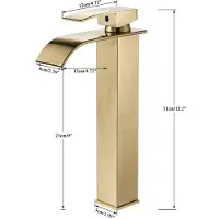 StarTech.com Robinet de lavabo pour salle de bain - Mitigeur à levier unique - Installation en surface - Eau chaude et froide - Laiton - Cartouche en céramique - Finition brossée - Or brossé