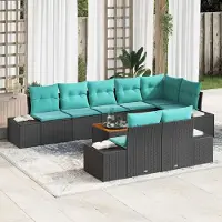 Prolenta Maison Exclusive - Ensemble de canapé de jardin, 9 pièces, en résine tressée noire