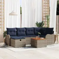 Prolenta Maison Exclusive - Ensemble de canapé de jardin, 7 pièces, gris, en résine tressée