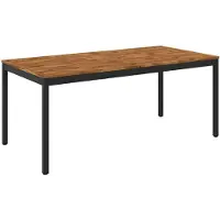 vidaXL Table de jardin, naturelle et noire, 180 x 88,5 x 75 cm