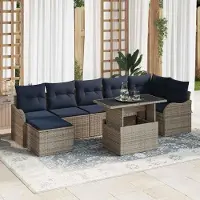 Prolenta Maison Exclusive - Ensemble de canapés de jardin, 8 pièces, gris, en résine tressée