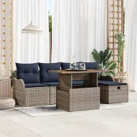 Prolenta Maison Exclusive - Ensemble de canapés de jardin, 6 pièces, gris, en résine tressée