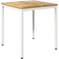 vidaXL Table de jardin blanche, 70 x 68,5 x 75 cm, en bois d'acacia massif
