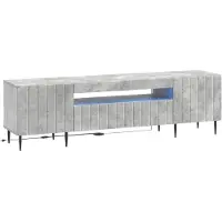 Syfax Meuble TV LED, couleur gris béton, matériau composite en bois