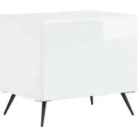 vidaXL : Meuble TV haut de gamme, blanc brillant, en panneaux de particules
