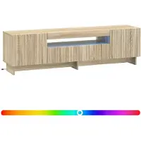 vidaXL Meuble TV LED en bois imitation chêne Sonoma, marque