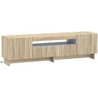 Syfax Meuble TV LED en bois imitation chêne Sonoma
