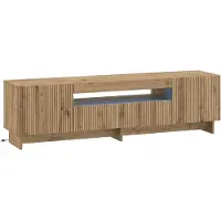 Syfax Meuble TV en bois stratifié imitation chêne artisanal