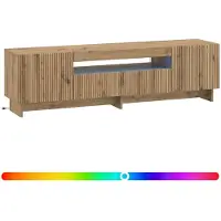 vidaXL Meuble TV LED en bois imitation chêne artisanal, marque