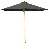vidaXL Parasol de jardin, diamètre 210 x 237 cm, en bois d'eucalyptus massif