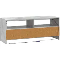 vidaXL Meuble TV LED gris béton, fabriqué en panneaux de particules