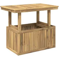 vidaXL : Table de jardin en bois d'acacia massif, réglable en hauteur
