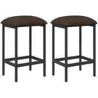 Syfax Deux tabourets de bar, couleur gris foncé, dimensions 40 x 32 x 74 cm