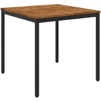 vidaXL Table de jardin, naturelle et noire, 80 x 80,5 x 75 cm