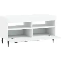 vidaXL Meuble TV LED blanc en panneaux de particules