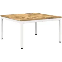 vidaXL Table basse blanche, 80 x 80,5 x 45 cm, en bois d'acacia massif