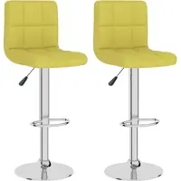 Syfax Tabouret de bar 2 pcs. Tissu vert