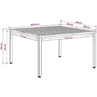 vidaXL Table basse blanche et noire, 80 x 80,5 x 45 cm, en bois d'acacia massif