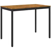 vidaXL Table de bar d'extérieur, naturelle et noire, 141 x 80,5 x 105 cm
