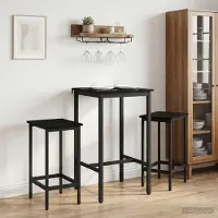 Prolenta Maison Exclusive - Ensemble de 2 tabourets de bar, imitation bois chêne noir, dimensions : 40 x 32 x 74 cm