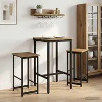 Prolenta Maison Exclusive - 2 tabourets de bar. Chêne artisanal. Dimensions : 40 x 32 x 74 cm. Matériau : bois composite