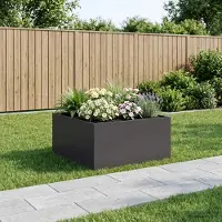 Prolenta Maison Exclusive - Jardinière noire, 80 x 80 x 40 cm, en acier laminé à froid