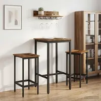Prolenta Maison Exclusive - 2 tabourets de bar. Bois vieilli. Dimensions : 40 x 32 x 64 cm. Matériau : bois composite