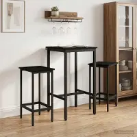 Prolenta Maison Exclusive - Ensemble de 2 tabourets de bar, imitation bois chêne noir, dimensions : 40 x 32 x 64 cm