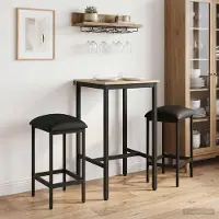 Prolenta Maison Exclusive - 2 tabourets de bar, noirs, 40 x 32 x 64 cm, en bois composite