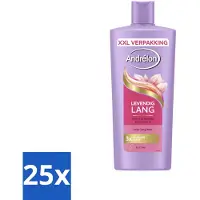Unilever 25 flacons de shampooing Andrélon Levendig Lang, 685 ml chacun – Pack économique – 25 pièces