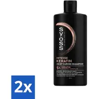 Syoss - Kératine - Shampooing - Coiffage longue durée - 440ml - Pack avantage - 2 pièces