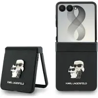 Karl Lagerfeld Étui en PU Saffiano « Karl et Choupette » pour Samsung Galaxy Z Flip 8, noir (Samsung Galaxy Z Flip 8), Coque pour téléphone portable, Noir