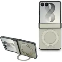 GUESS - Support annulaire « Grained Classic Logo » MagSafe (GUHMZF86PSGRSCLE) - Samsung Galaxy Z Flip 8 - (Samsung Galaxy Z Flip 8), Coque pour téléphone portable, Beige