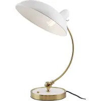 Alpinaluz lampe de table "BOFA" - inspirée de Fritz Hansen Kaiser Idell 6631, blanc mat et finition laiton, E27.