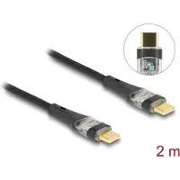 DeLOCK USB 2.0 Typ-C St. zu St. transparent PD 3.0 100 W 2 m