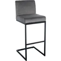 BellaFurn Tabouret de bar - Tabouret - Design moderne et confort - Finition velours et métal. Couleur : Gris
