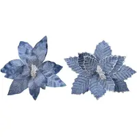 Bigbuy Fleur décorative Bleu Noël Ø 34 x 6 cm