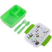Itotal - Boîte à repas pour enfants PANDASTIC avec couverts (ID2031), Lunch box, Multicolore